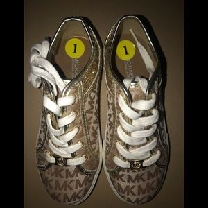 Michael Kors Gold Glitter Logo Sneakers